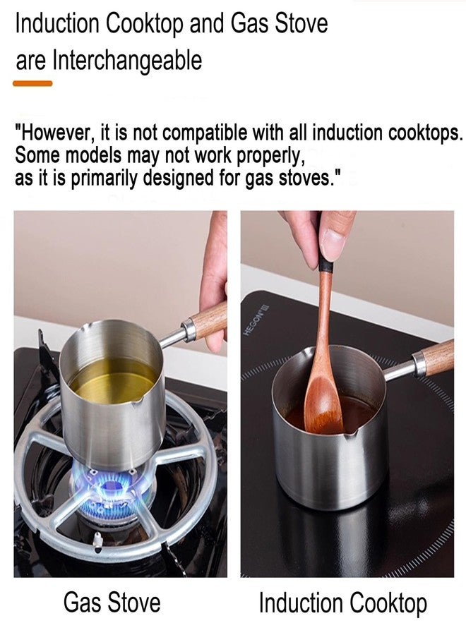 Kloahmo Food grade Stainless Steel Mini Butter Warmer, Mini Milk/Coffee Warmer, 8.5 oz (250 ml) Milk Warmer, Small Baby Food Warmer with Dual Spouts, Chocolate Melting Pot - Image 4